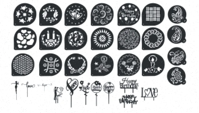 طپر و کلیشه تزئین کیک - طرح‌های متنوع