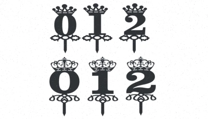 طرح‌های لیزر تاج‌دار | Cake Topper برش CNC