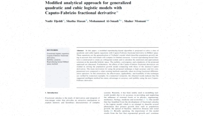 ترجمه مقاله: روش تحلیلی اصلاح‌شده و مشتق fraçãoن