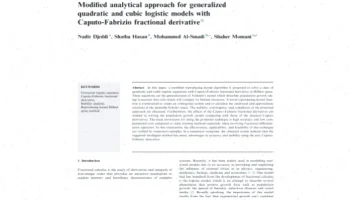 ترجمه مقاله: روش تحلیلی اصلاحشده و مشتق fraçãoن
